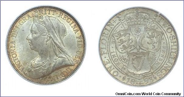 1893 Florin (2/-)

PCGS MS65