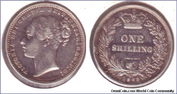 Shilling; Die No 29, VF+