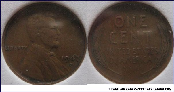 1947 D cent, average circulation grade, (from circulation recently in fact) but a good looking date