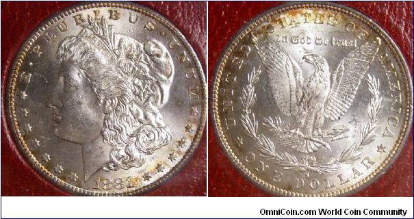1881 S Redfield horde silver dollar ms 65