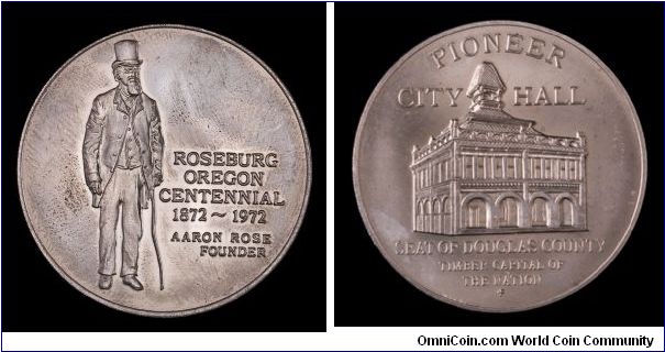 Roseburg, Oregon Centennial medal produced by the Franklin Mint.