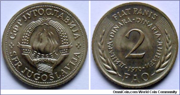 2 dinara.
1970, F.A.O.