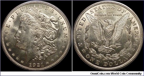$1 Morgan Dollar 1921-D
