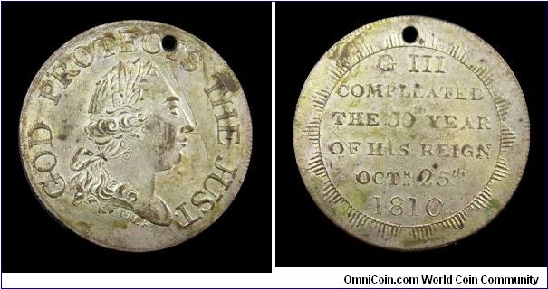 George III - Jubilee of his reign - Ae silvered medal - mm. 25