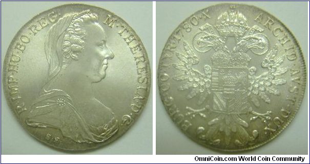 Maria Theresa thaler restrike dated 1780