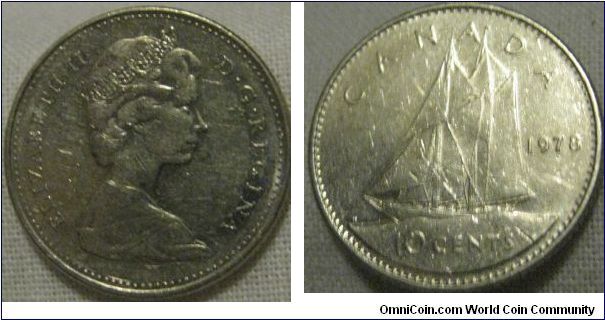 1978 10 cents, mid grade
