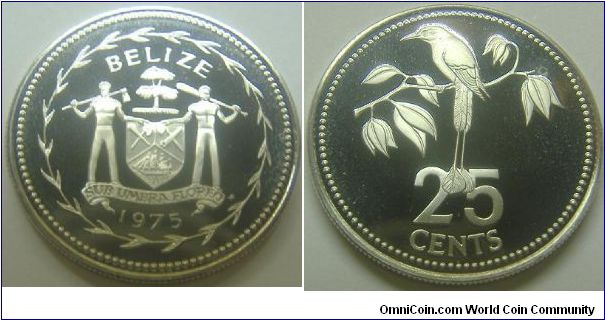 1975 proof 25 cents - Belize