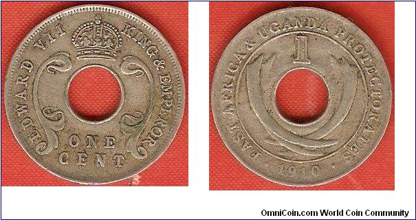 East Africa and Uganda Protectorate
1 cent
Edward VII
copper-nickel
