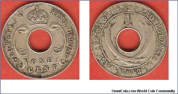 East Africa and Uganda Protectorate
1 cent
George V
copper-nickel
Heaton Mint