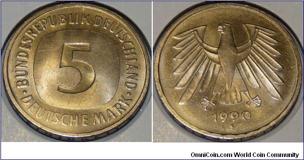 5 Deutsche Mark 1991-F