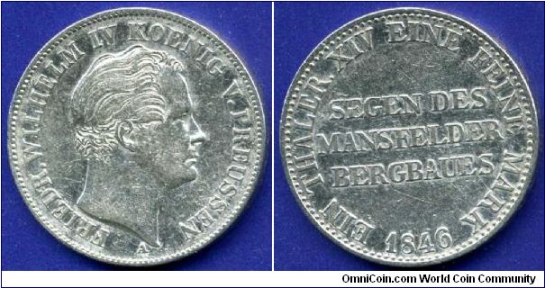 Ausbeutethaler (1 Thaler).
Kingdom of Prussia.
Friedrich Wilhelm IV (1840-1861).
'A'- Berlin mint.
Mintage 50,000 units.


Ag750f. 22,27gr.