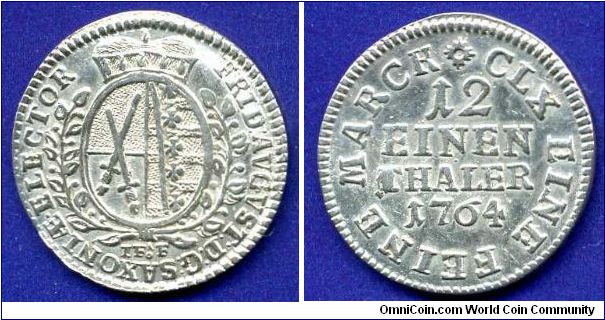 1/12 Thaler (Doppelgroschen).
Duchy of Saxony.
Duke Friedrich August III (1763-1806).
'IF.OF'- mintmaster Johann Friedrich O'Feral, Leipzig mint, 1763-65.


Ag437f. 3,34gr.