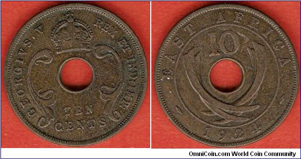 10 cents
George V, king and emperor of India
bronze
British Royal Mint