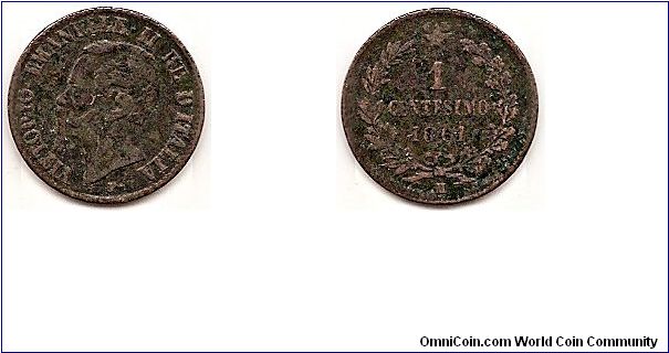 1 Centesimo
KM#1.1
Copper Ruller: Vittorio Emanuele II
