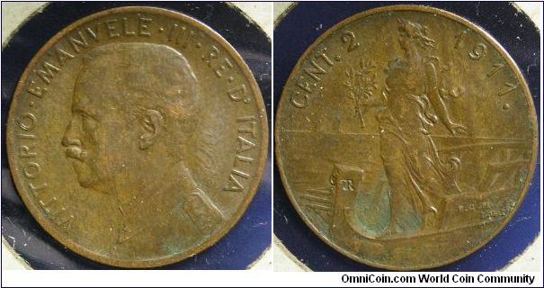 1911 Two Centisimi

Bronze



Mintage: 2,777,000