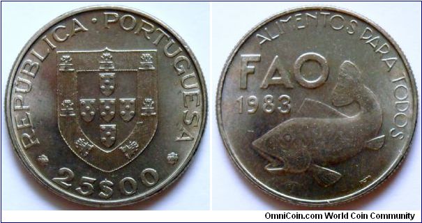 25 escudos.
1983, F.A.O. issue.