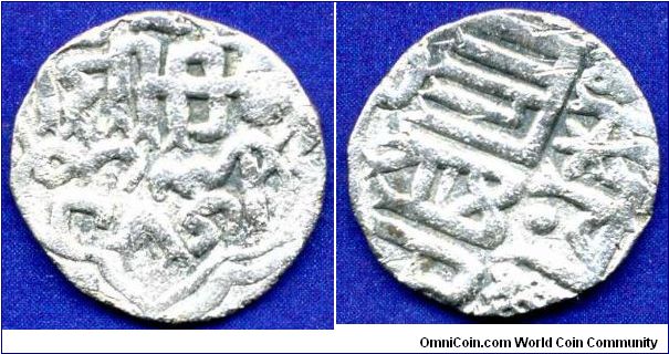 Dirham.
Golden Horde.
Jani Beg Khan (1341-1357).
Coinage Gulistan.



Ag.