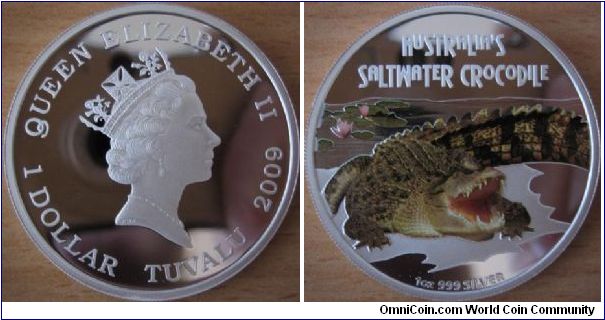 1 Dollar - Saltwater crocodile - 31.13 g Ag .999 Proof - mintage 5,000