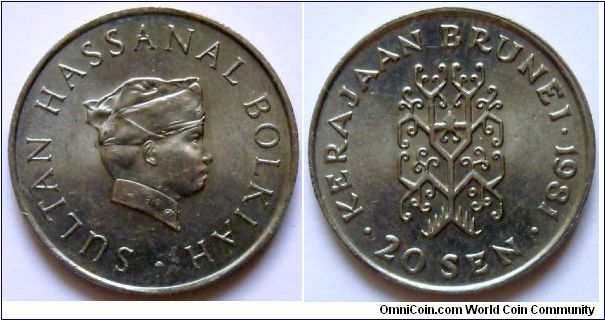 20 sen.
1981, Sultan Hassanal Bolkiah