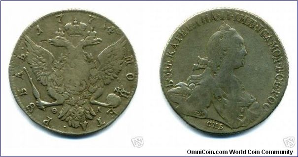 rouble 1774 of catherine II