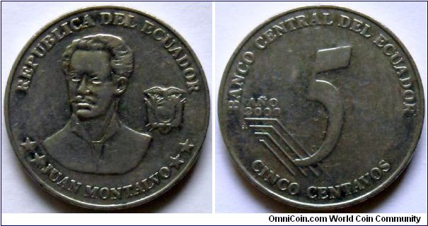 5 centavos.
2000, Juan Montalvo
(1832-1889)