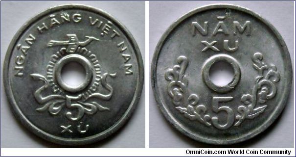 5 xu.
1975, Provisional Revolutionary Government of the Republic of South Vietnam