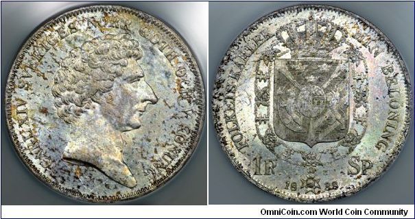 Sweden Carl XIV Johan Riksdaler Specie 1838-AG, NGC-MS61, graded 30 years ago.