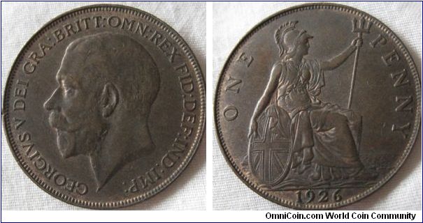 1926 1st effigy penny, very scarce in this grade