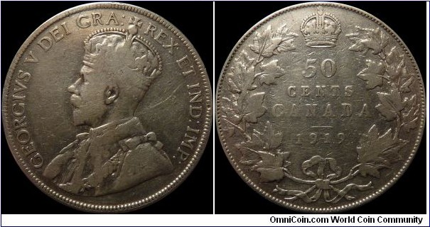 Canada 50 Cents 1919