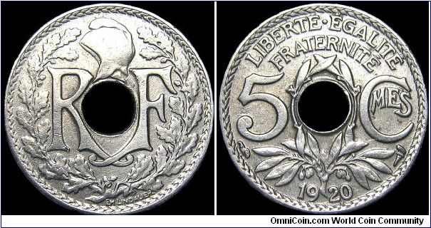 France - 50 Centimes - 1920 - Weight 2,0 gr - Copper / Nickel - Size 17 mm - President / Raymond Poincaré (1913-20) - Obverse / Libety cap - Mintage 51 321 000 - Edge : Plai - Reference KM# 875 (1920-38)