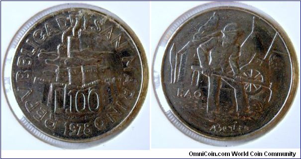 100 lire.
1978, F.A.O.