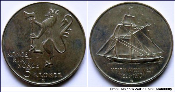 5 kroner.
1975, Immigration to America (1825-1975)