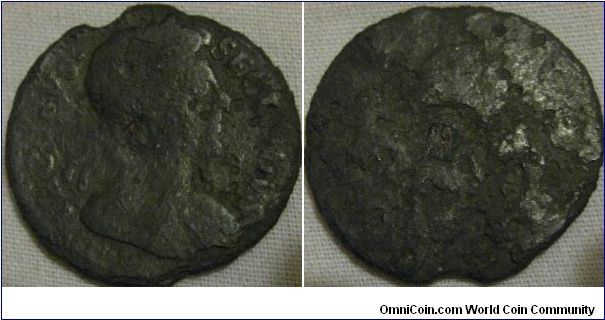 rare tin farthing of james II reverse is very corroded so date is impossible to identify BUT the tin issues did have a little square of metal going through the coins, which is clear.