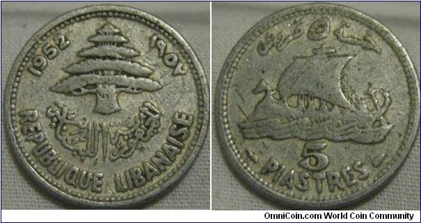 1952 5 piastres.