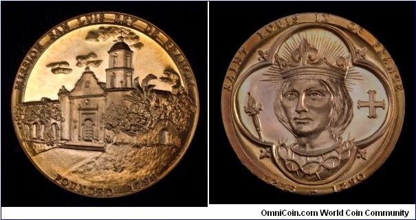 California Mission San Luis Rey, Medallic Art, Bronze