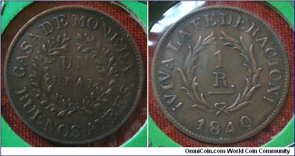 1 Real coin, Casa Moneda de Buenos Aires.