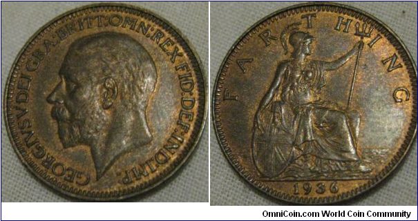 EF 1936 farthing plenty of lustre