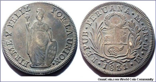 Lima Peru 8 Reales 1831-MM