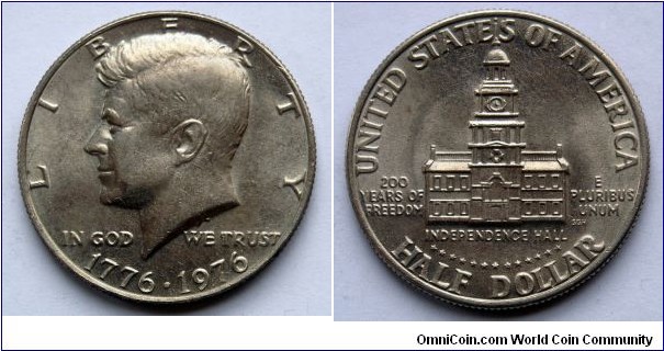 Kennedy Half Dollar.
Bicentennial.
1776-1976