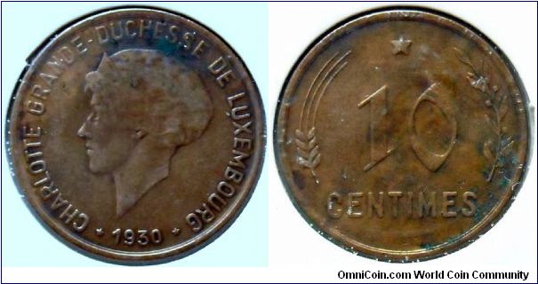 10 centimes.
1930