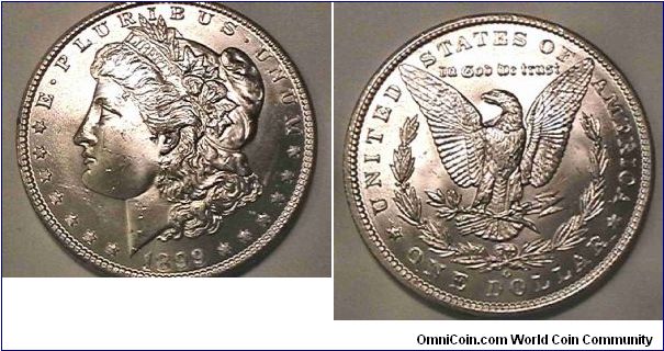 1899-O Morgan Silver Dollar, MS-64