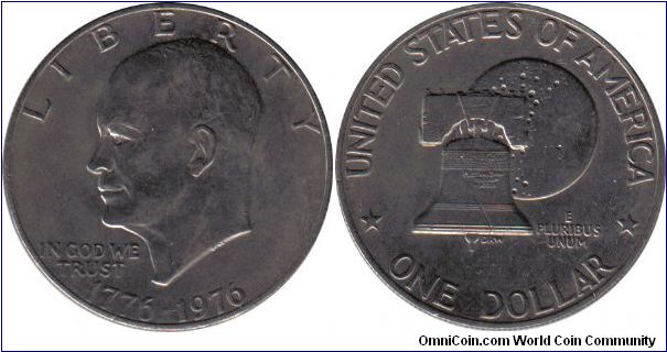 1976 Type 2 reverse Bicentennial clad dollar, unexpectedly turning up in change in January 2010