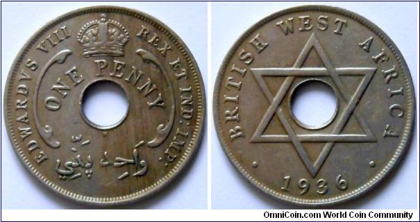 1 penny.
1936, Edward VIII