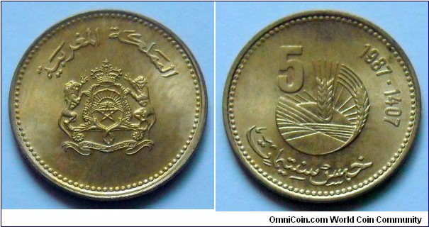 5 santimat.
1987, F.A.O.