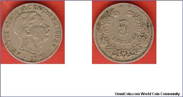 5 centimes
Adolphe, grand-duke of Luxembourg
copper-nickel
designer:A.Michaux