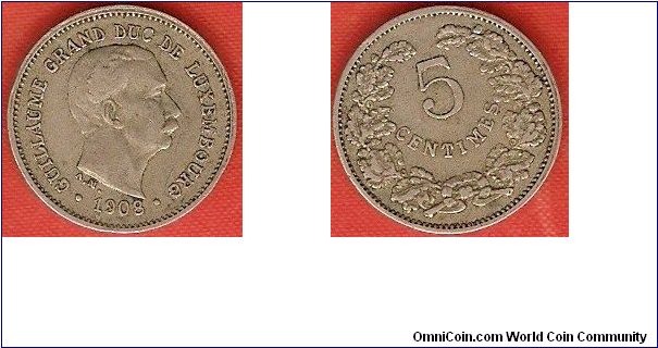 5 centimes
Guillaume IV, grand-duke of Luxembourg
copper-nickel
designer: A.Michaux