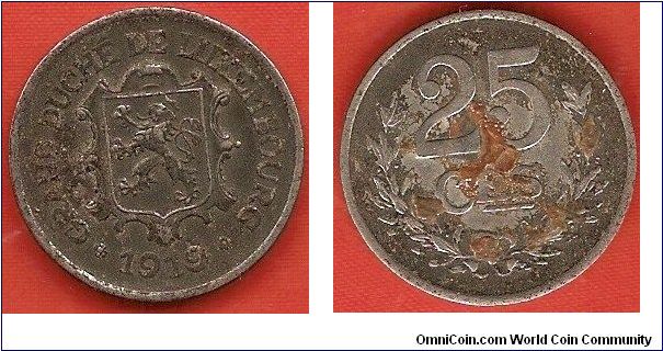 25 centimes
state shield
iron, a bit rusty