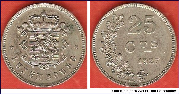 25 centimes (25 Cts)
state shield
copper-nickel
designer: Everaerts