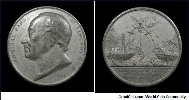 Admiral Jervis, Earl St. Vincent (Battle of Cape St. Vincent)- White metal medal (Mudie Series) - mm. 41