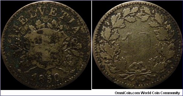 10 Rappen 1850 *first year Swiss federal coins were minted*